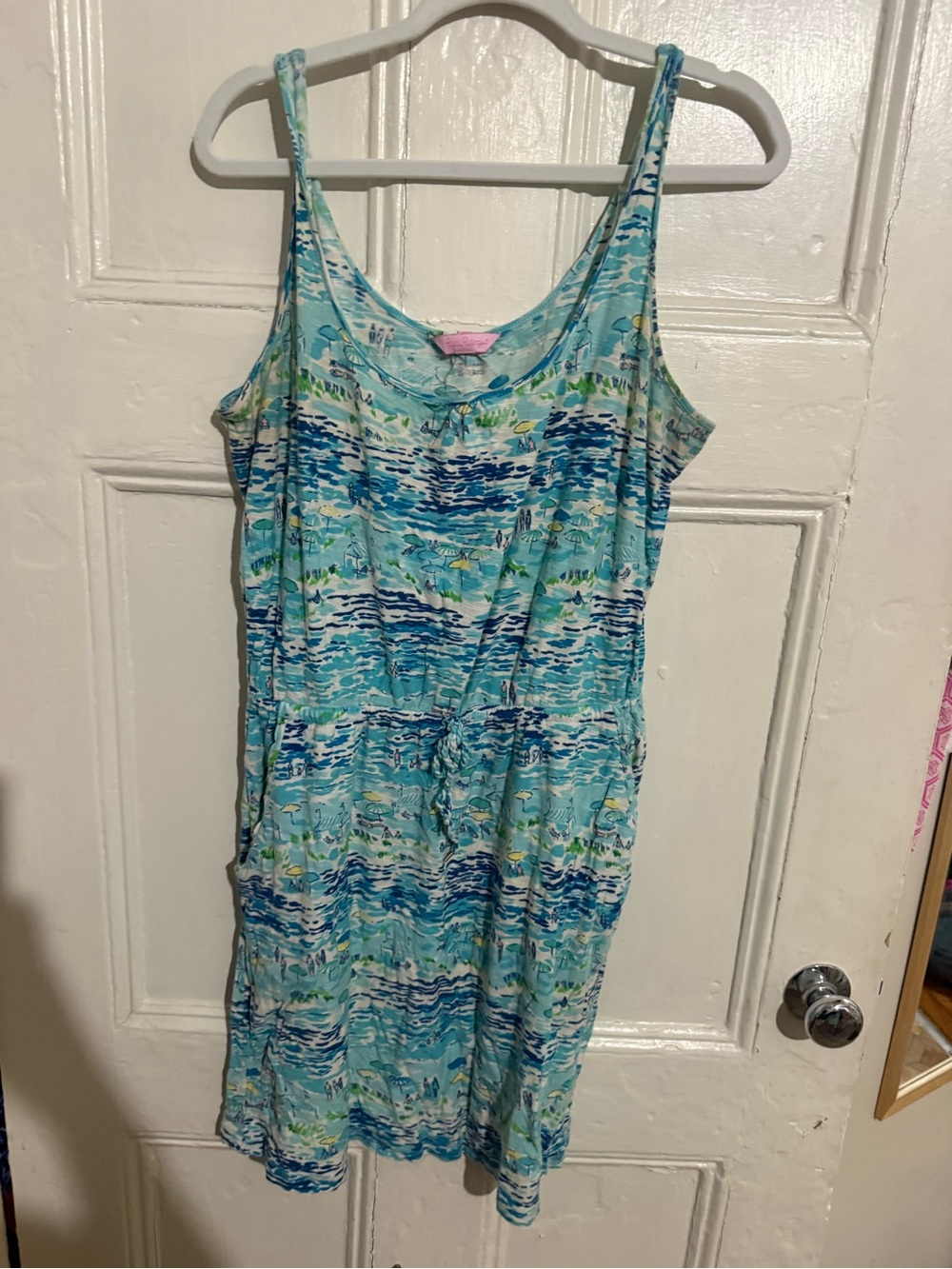 Lilly Pulitzer Aqua and Blue Printed Tank Dress